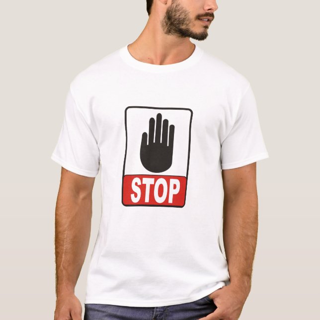 T-shirt arrêtez le signe (Devant)