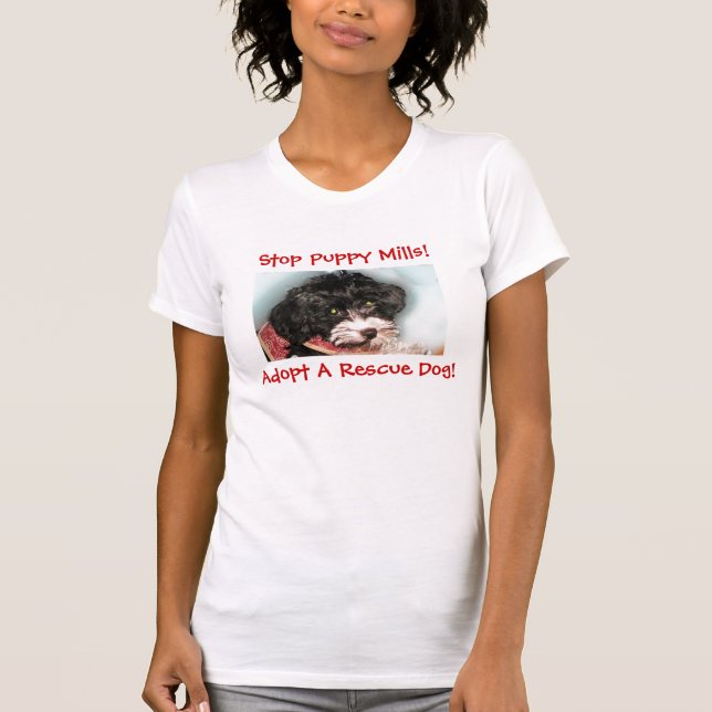 T-shirt Arrêtez les moulins de chiot ! (Devant)