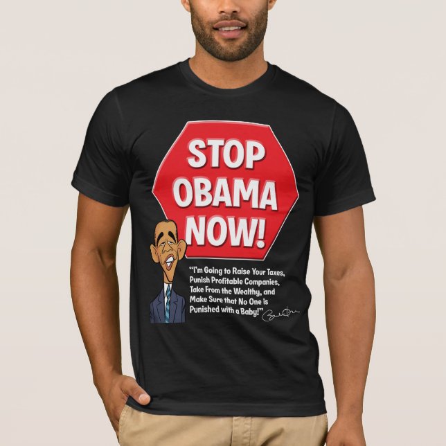 T-SHIRT ARRÊTEZ OBAMA MAINTENANT (Devant)
