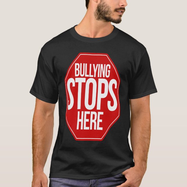 T-shirt Arrêts d'intimidation ici pas de harcèlement autor (Devant)