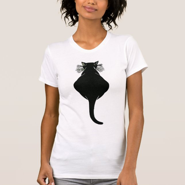 T-shirt arrière de chat noir gras (Devant)