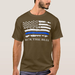 T-shirt Arrière le drapeau bleu américain La police soutie