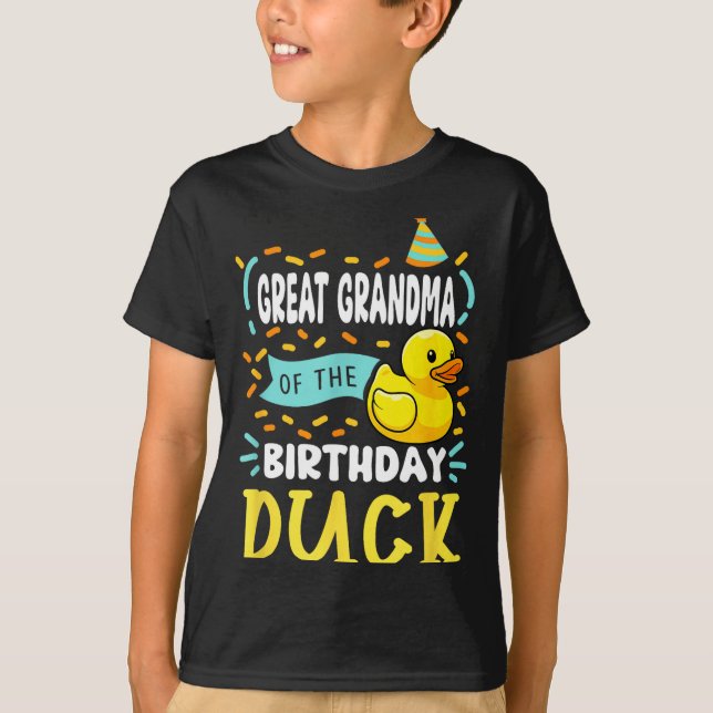 T-shirt Arrière-mère du garçon canard d'anniversaire canar (Devant)