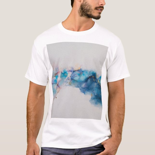 T-shirt Arrière - plan Abstrait de l'encre d'alcool (Devant)