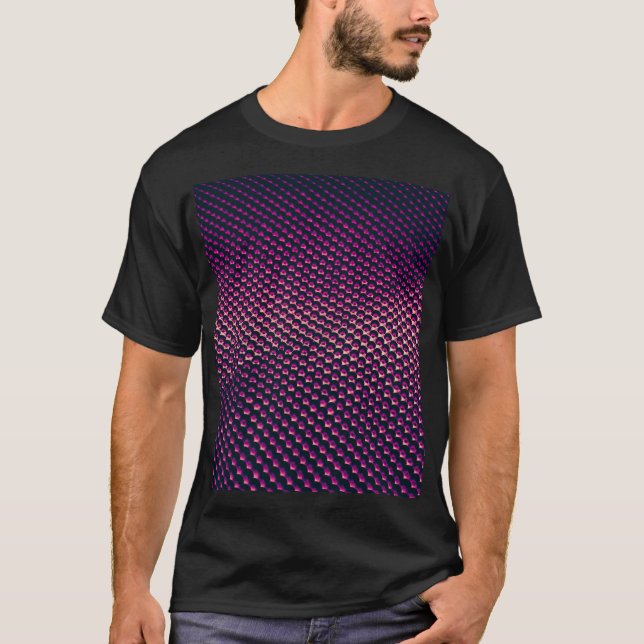 T-shirt Arrière - plan abstrait futuriste rose. (Devant)