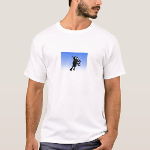 T-shirt Arrière - plan Black Flying Robot Blue Sky