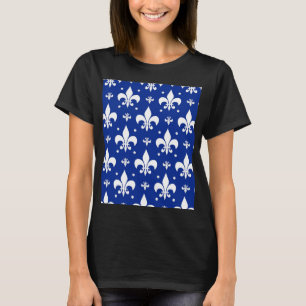 T-shirt Arrière - plan bleu Fleur-de-lis Motif Design
