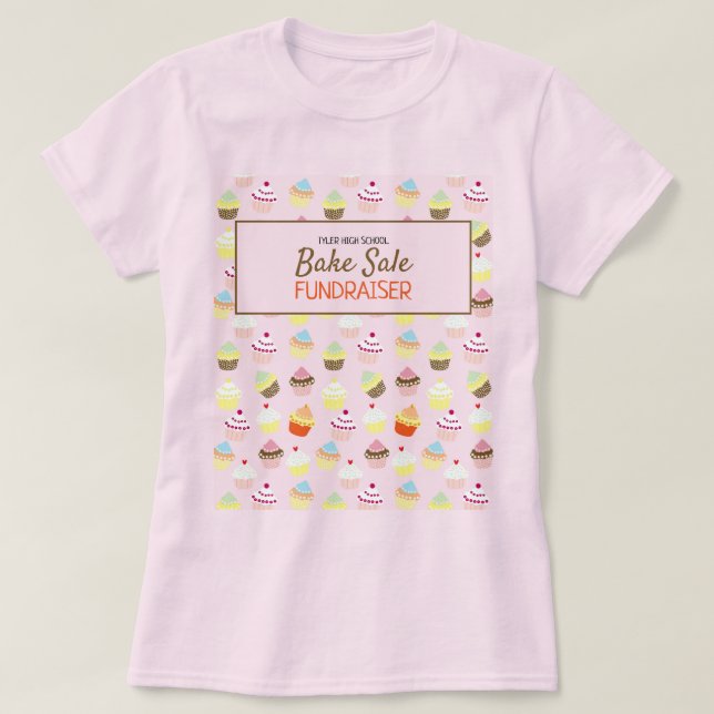 T-shirt Arrière - plan Cupcake, Charity Bake Sale Event (Design devant)