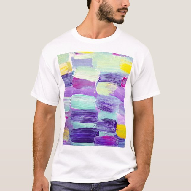 T-shirt Arrière - plan d'art Abstrait peint à la main (Devant)