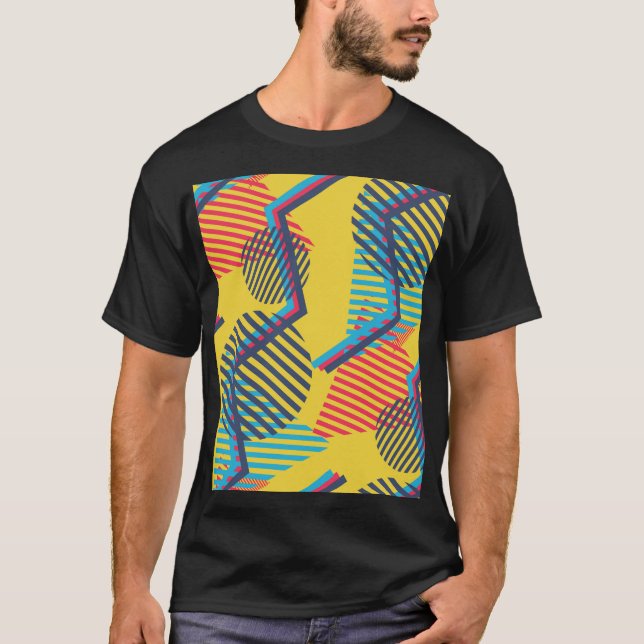 T-shirt Arrière - plan d'art pop, texture géométrique abst (Devant)