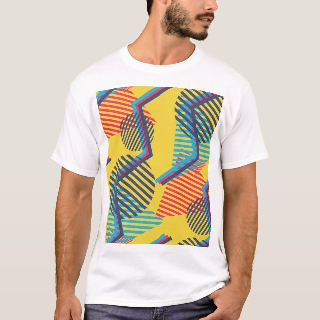 T-shirt Arrière - plan d'art pop, texture géométrique abst (Devant)
