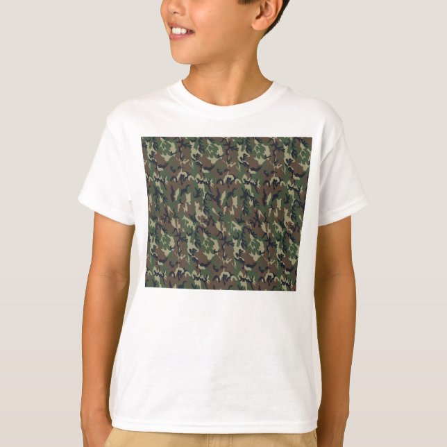 T-shirt Arrière - plan de Camouflage de forêt militaire (Devant)