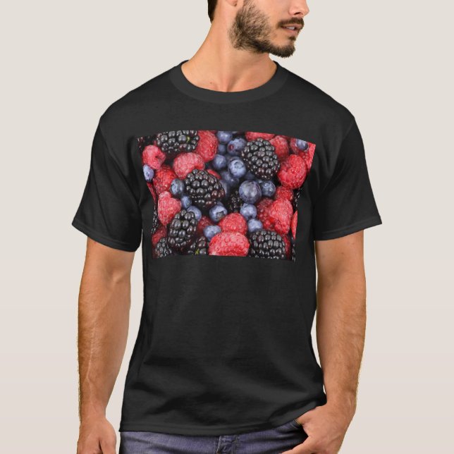 T-shirt Arrière - plan de fruits de forêt (Devant)