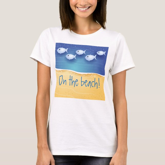 T-shirt Arrière - plan de plage, chemise (Devant)