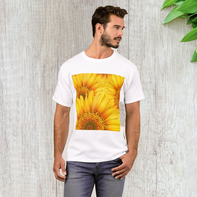 T-shirt Arrière - plan de tournesol (Créateur téléchargé)