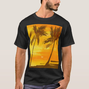 T-shirt Arrière - plan d'été des palmiers tropicaux