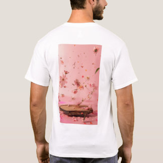 T-shirt Arrière - plan en bois rose