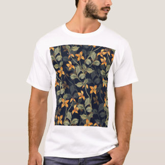 T-shirt Arrière - plan floral en motif transparent.