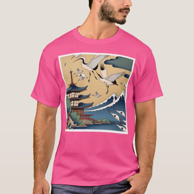 T-shirt Arrière - plan japonais actif (Devant)