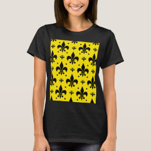 T-shirt Arrière - plan Jaune Fleur-de-lis Motif Design