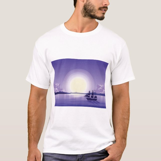 T-shirt Arrière - plan Océan (Devant)