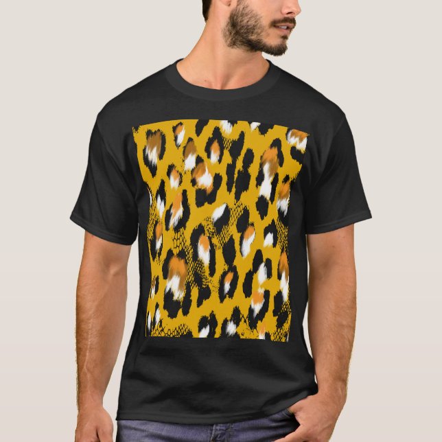 T-shirt Arrière - plan Poster de animal Leopard Texture (Devant)
