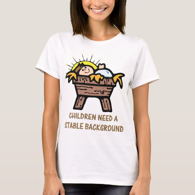T-shirt arrière - plan stable de jesus (Devant)