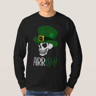 T-shirt Arrish Pirate Skeleton drôle St Patrick's Day Holi