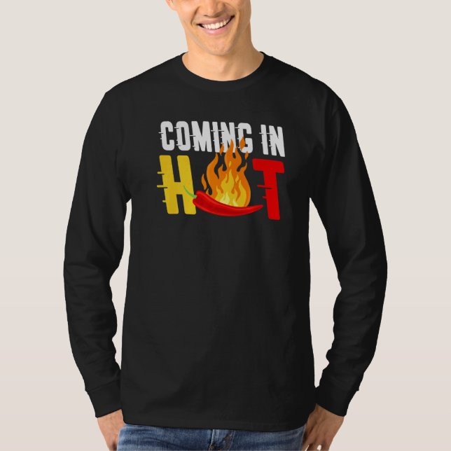 T-shirt Arrivée Dans Chaud Flaming Pepper Pun Pour La Nour (Devant)