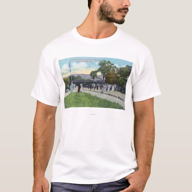 T-shirt Arrivée de train chez Boyes Hot Springs (Devant)