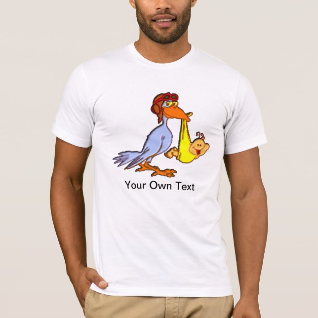 T-shirt Arrivée du nouveau-né - Livraison de la cigogne (Devant)