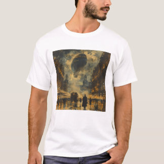 T-shirt Arrivée en soirée - Une scène de rue Steampunk