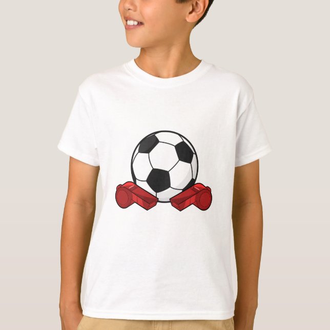 T-shirt Arrivée sifflet & balle de football (Devant)