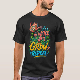 T-shirt Arrosoir pour plantes colorées Water Grow Repeat