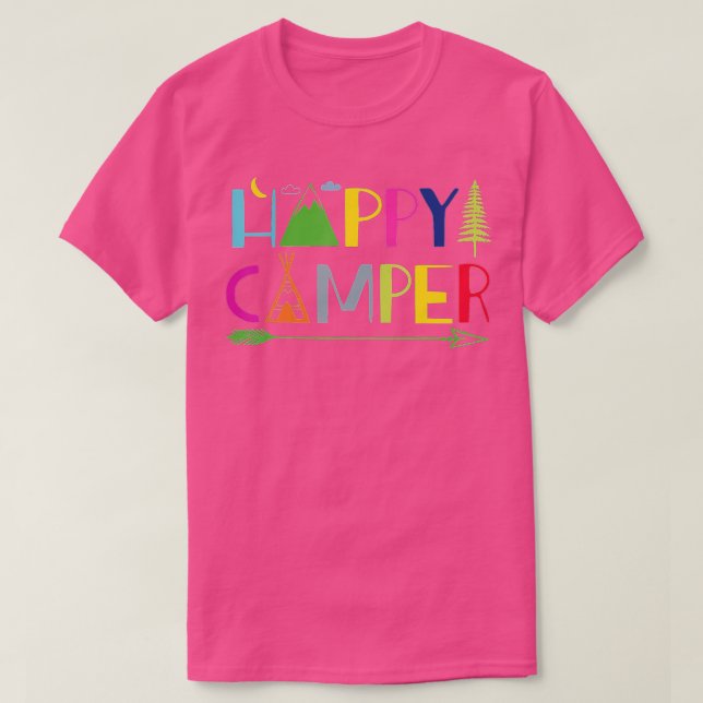 T-shirt Arrow Camper Happy Summer Camp Camping Cadeaux Hom (Design devant)