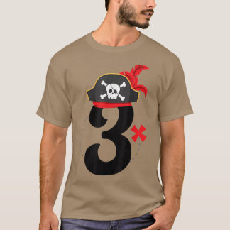 T-shirt Arrr Im 3, Cute Pirate Theme 3rd Birthday Party Bo