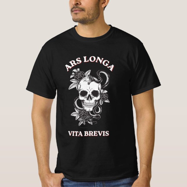 T-Shirt Ars Longa Vita Brevis Crâne et Serpent (Devant)
