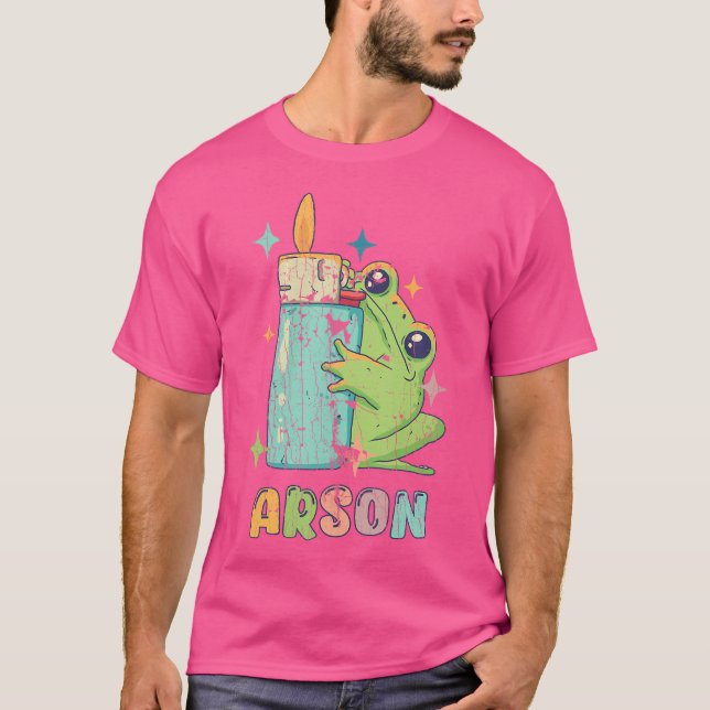 T-shirt Arson Cute Frog Avec Des Animaux Verts Plus Légers (Devant)