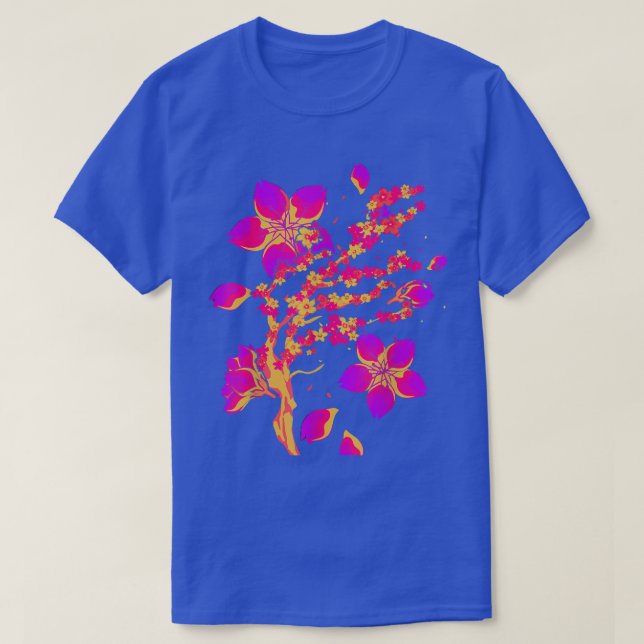 T-shirt Art 80 Art Japon Fleur Sakura Vaporwave Cherry (Design devant)