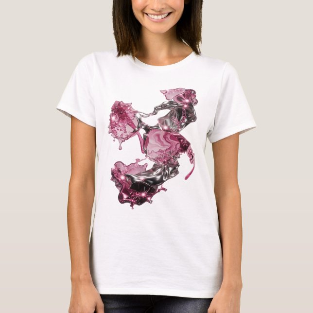 T-shirt Art abstrait argent ABSTRACT ART Dessin abstrait v (Devant)