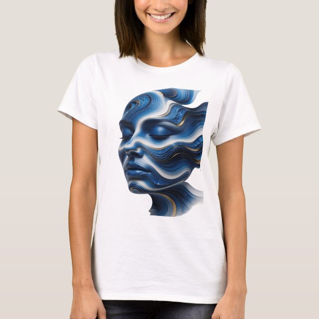 T-shirt Art abstrait argenté ABSTRACT ART Conception abstr (Devant)