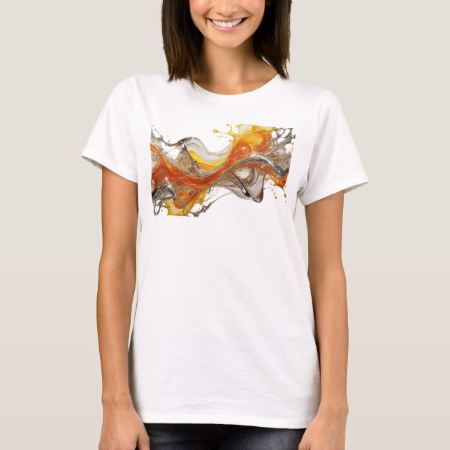 T-shirt Art abstrait argenté ART PORTABLE (Devant)