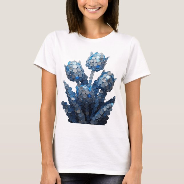 T-shirt ART ABSTRAIT Argenté Design Moderne (Devant)