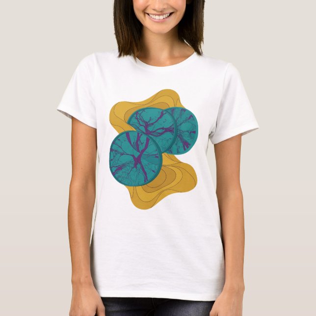 T-shirt ART ABSTRAIT Argenté Design Moderne v2 (Devant)