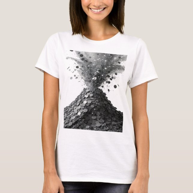 T-shirt ART ABSTRAIT Argenté Design Moderne v2 (Devant)