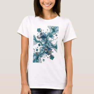 T-shirt Art Abstrait Argenté Vêtements d'Art Ludiques