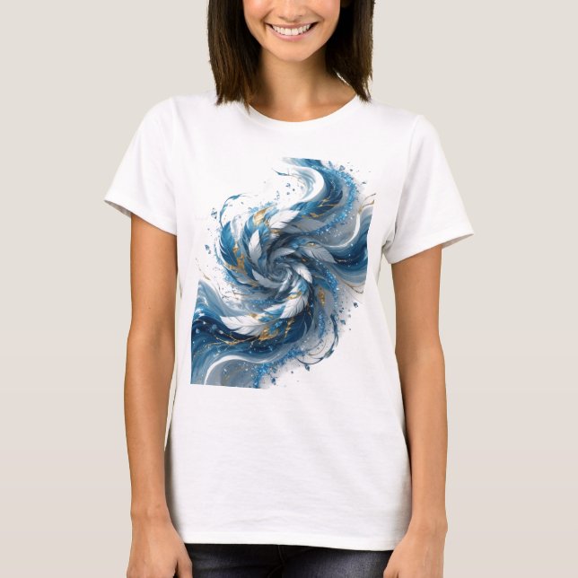 T-shirt ART ABSTRAIT Argenté Witty Design Abstrait (Devant)