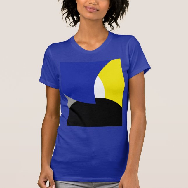 T-shirt Art Abstrait bleu jaune (Devant)