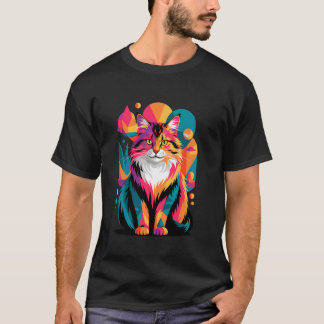 T-shirt Art abstrait Chat de forêt norvégien Wegies