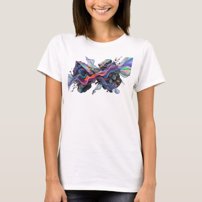 T-shirt Art abstrait de mode en argent Cool impression v2 (Devant)